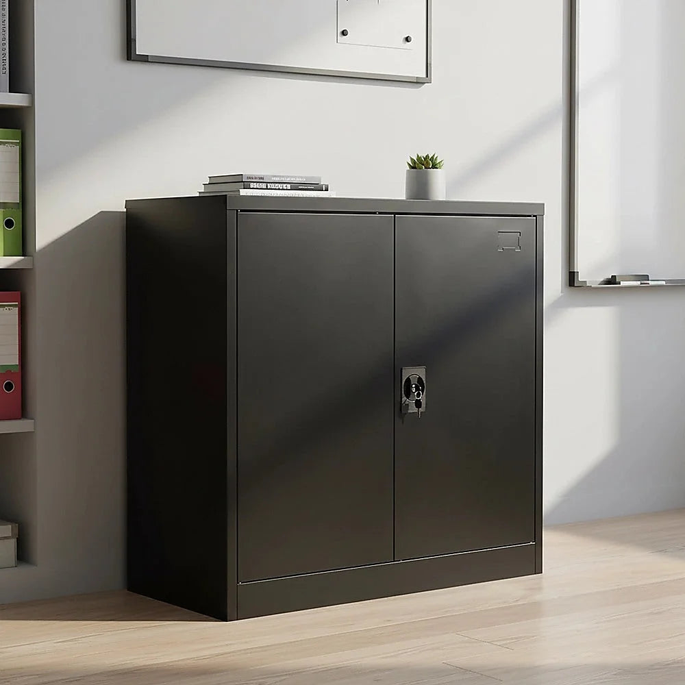 Two-Door Metal Short Cabinet Shelf Storage for Home Office