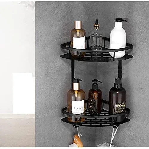 Two-Tier Wall-Mounted Corner Shelf for Bathroom - Home &