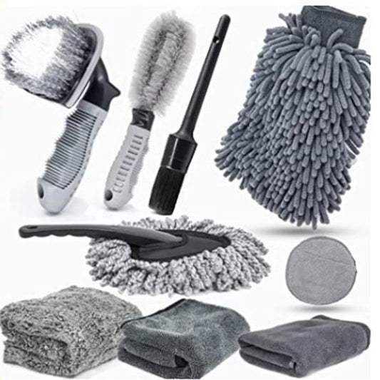 Type B 9-Piece Car Wash Tool Kit - Tire & Wheel Brushes