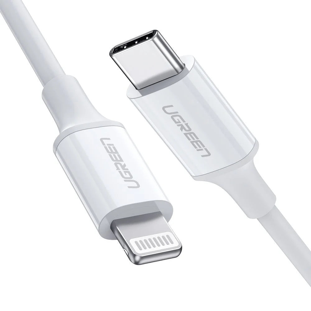 Type-C to MFI iPhone M/M Cable 1M Rubber Shell - White