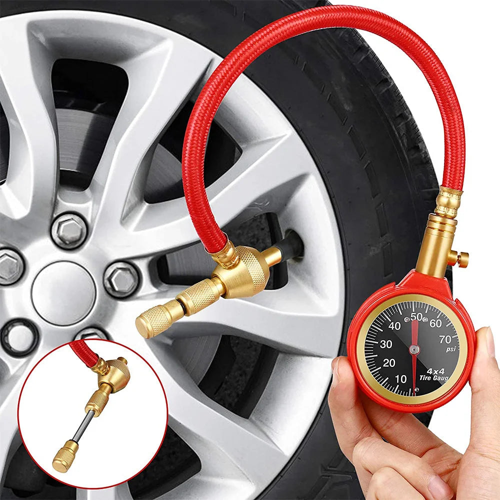 Tyre Deflators Automatic 4WD Pressure Gauge Set of 4 - Brass