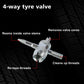 Tyre Deflators Automatic 4WD Pressure Gauge Set of 4 - Brass