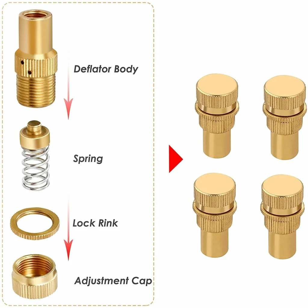 Tyre Deflators Brass Air Deflator 0-60 PSI Tire Valve Core