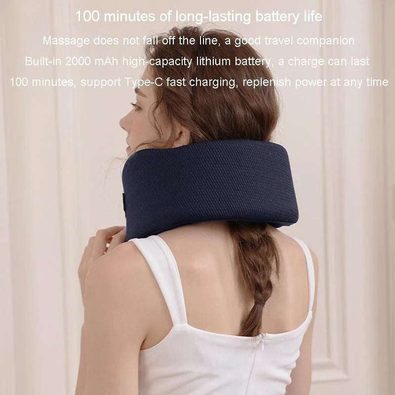 U-Shape Neck Massager With Hot Compress Navy - Health &