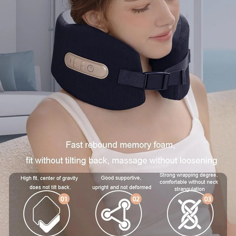 U-Shape Neck Massager With Hot Compress Navy - Health &