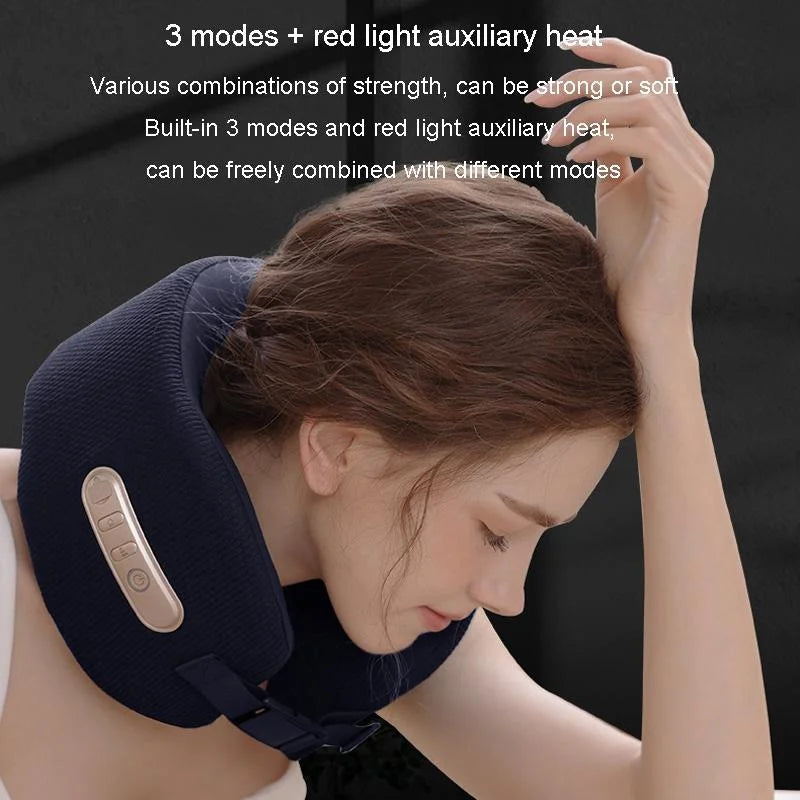 U-Shape Neck Massager With Hot Compress Navy - Health &