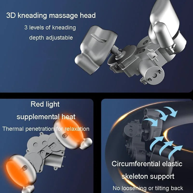 U-Shape Neck Massager With Hot Compress Navy - Health &