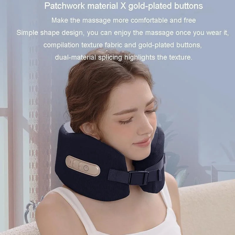 U-Shape Neck Massager With Hot Compress Navy - Health &