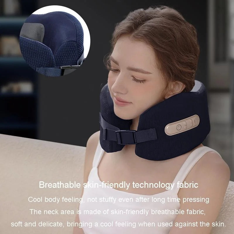 U-Shape Neck Massager With Hot Compress Navy - Health &