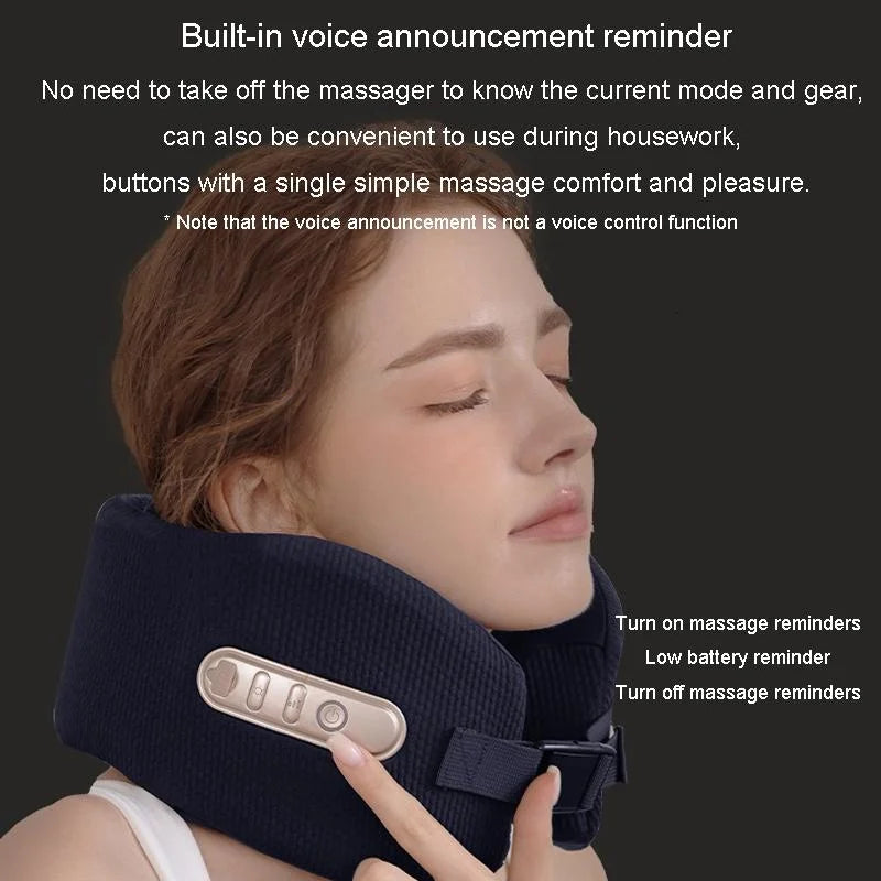U-Shape Neck Massager With Hot Compress Navy - Health &