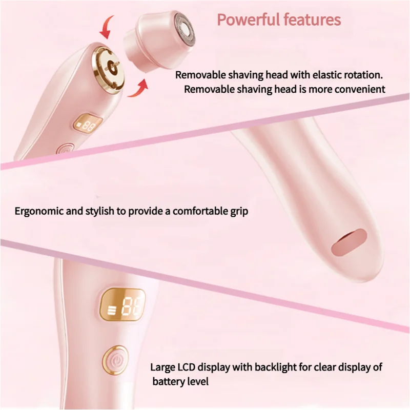U34 Pink 2-in-1 Electric Razor for Women - Multifunctional