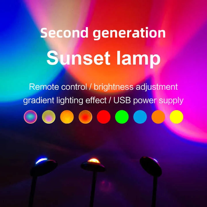 UFO RGB Sunset Projection Lamp with 16 Colors and Remote