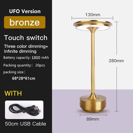 UFO Version LED Desk Lamp - Gold Touch Switch with Dimming