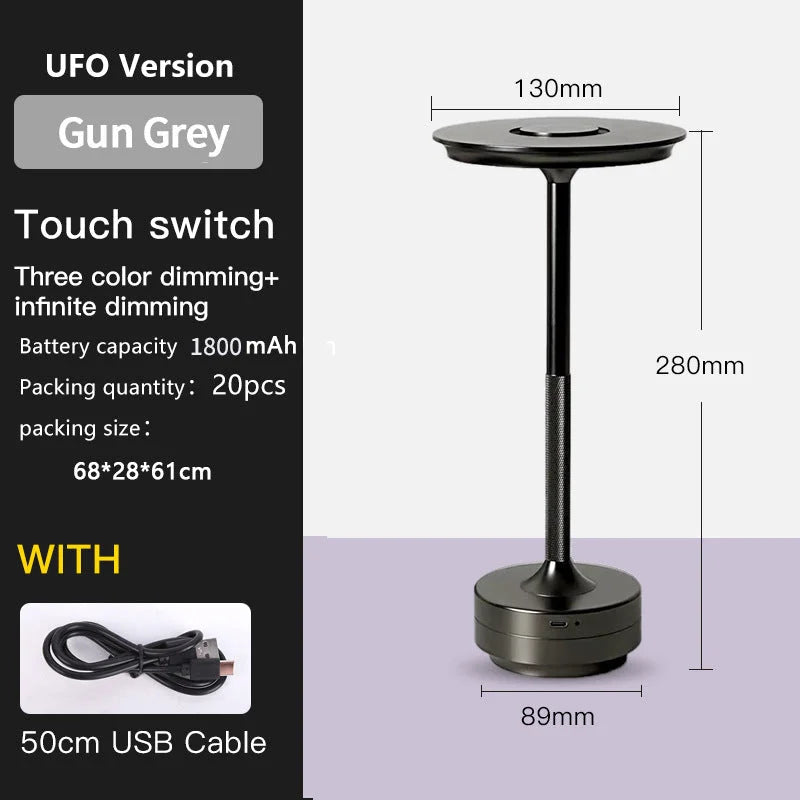UFO Version LED Desk Lamp - Gunmetal Gray Touch Switch
