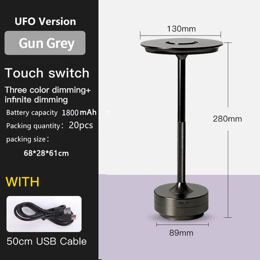 UFO Version LED Desk Lamp - Gunmetal Gray Touch Switch