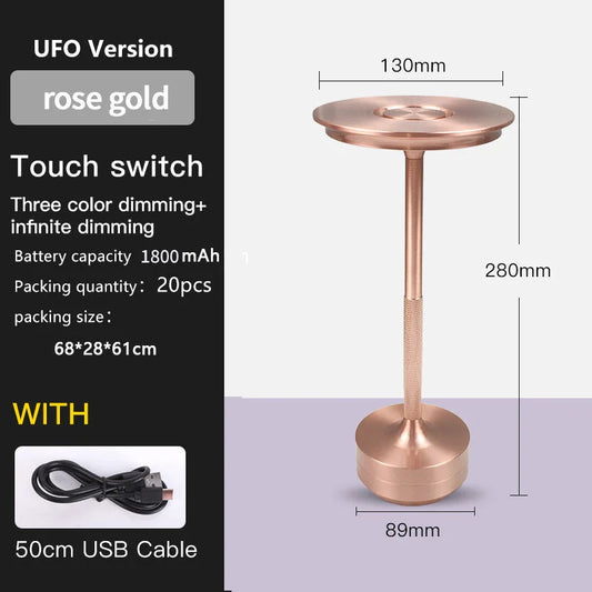 UFO Version LED Desk Lamp - Rose Gold Touch Switch