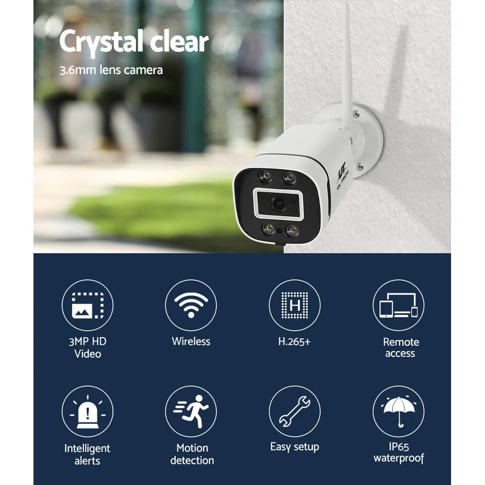 UL-Tech 3MP Wireless CCTV Security Camera System WiFi