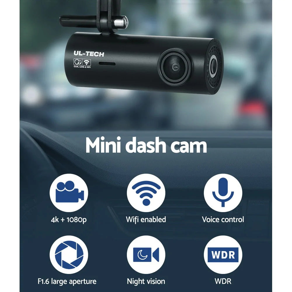 Ul tech dash with camera rear cam dvr wifi