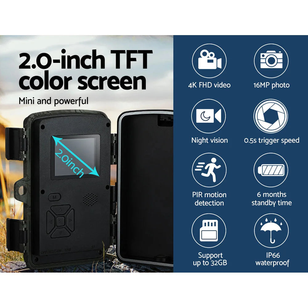 UL-Tech Trail Camera 4K 16MP Wildlife Game Hunting Security