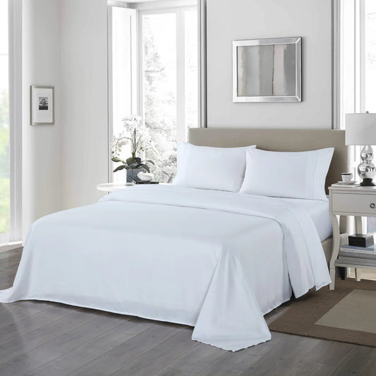 Ultrasoft 4 Piece Sheet Set 1200TC Double - White Royal Comfort