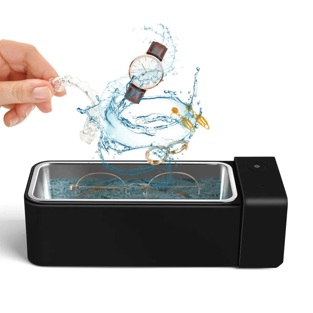 Ultrasonic Jewellery Cleaner 600ml - Mini Black Portable
