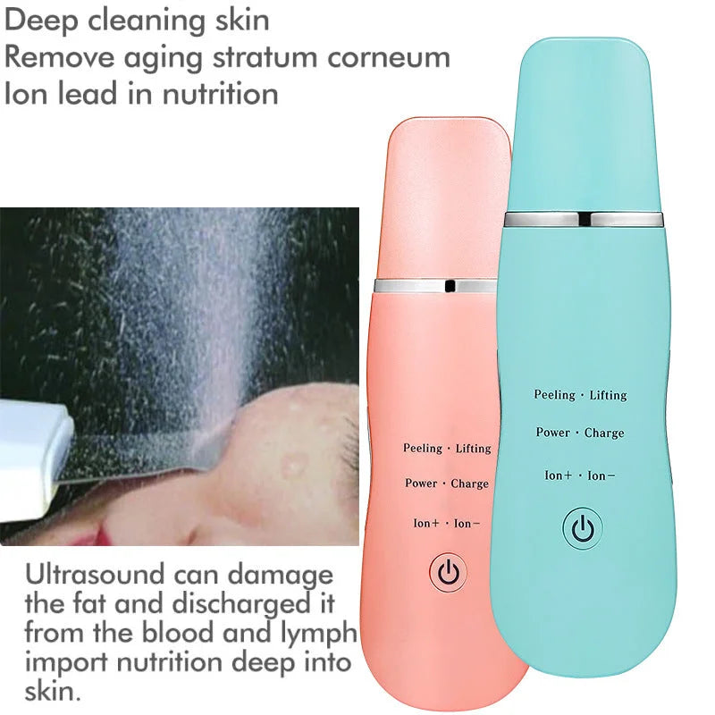 Ultrasonic Skin Scrubber - Deep Cleansing Peeling Lifting &