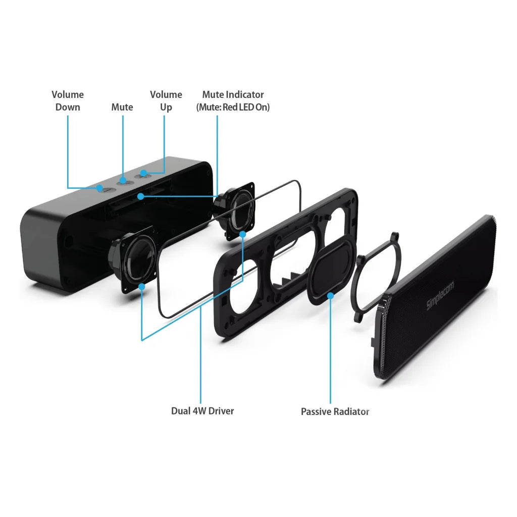 UM228 Portable USB Stereo Soundbar Speaker - Plug & Play