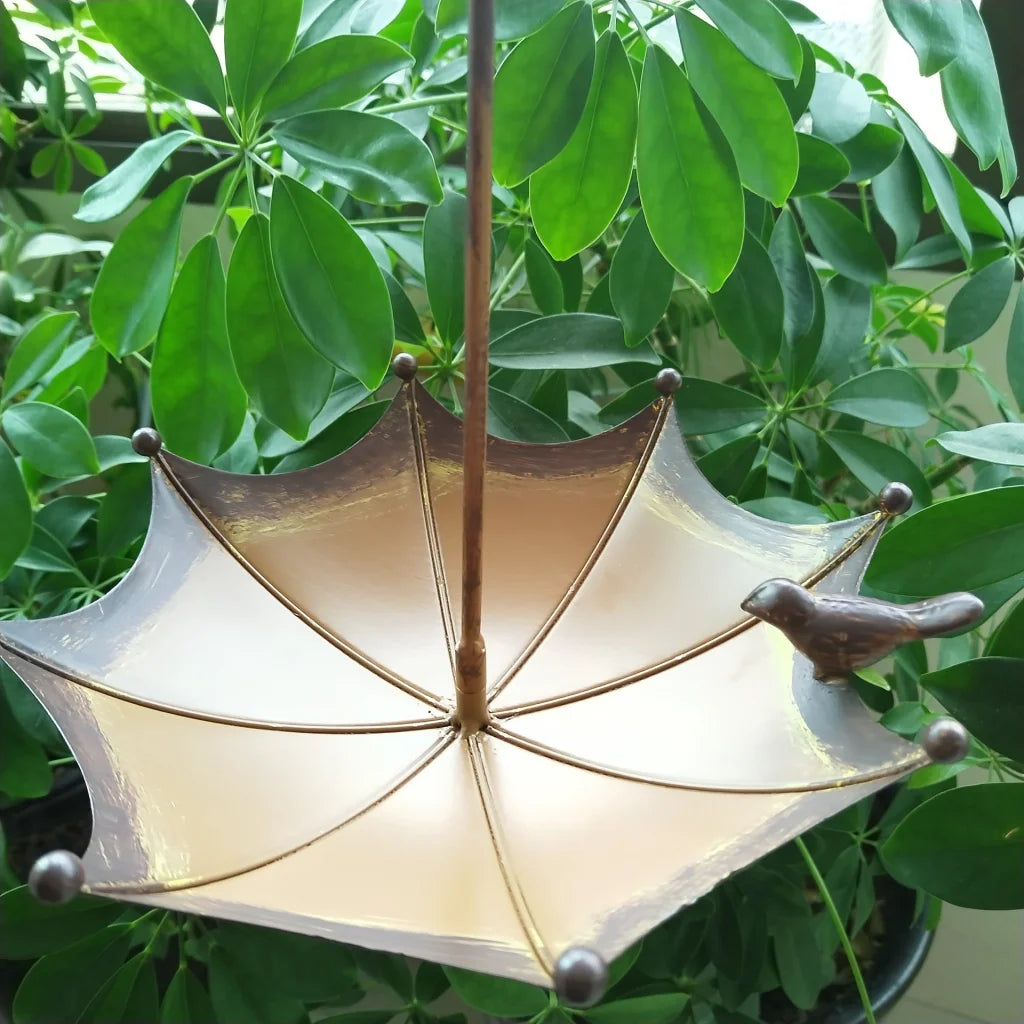 Umbrella-Shaped Bird Feeder - Metal Hanging Garden