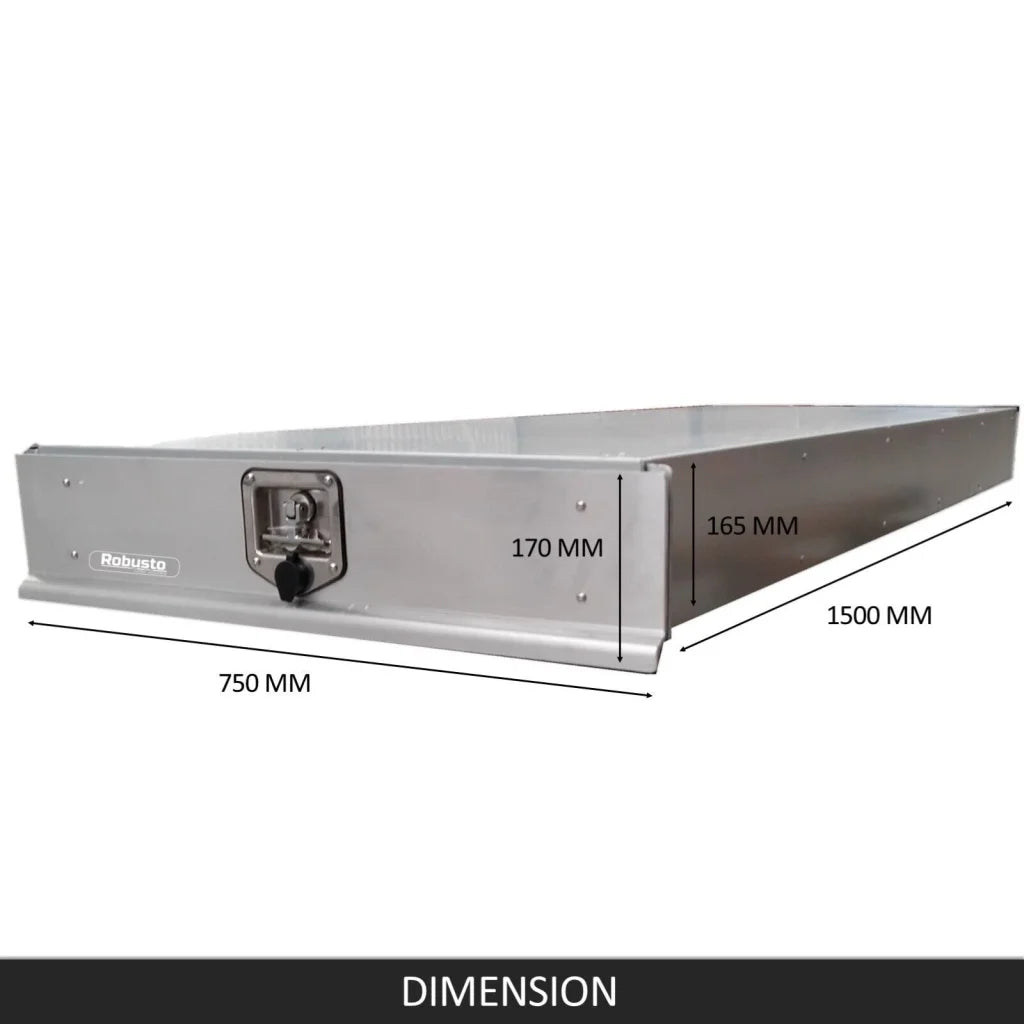 Under Tray Tool Box Trundle Drawer 1500mm UTE Drawer Dual