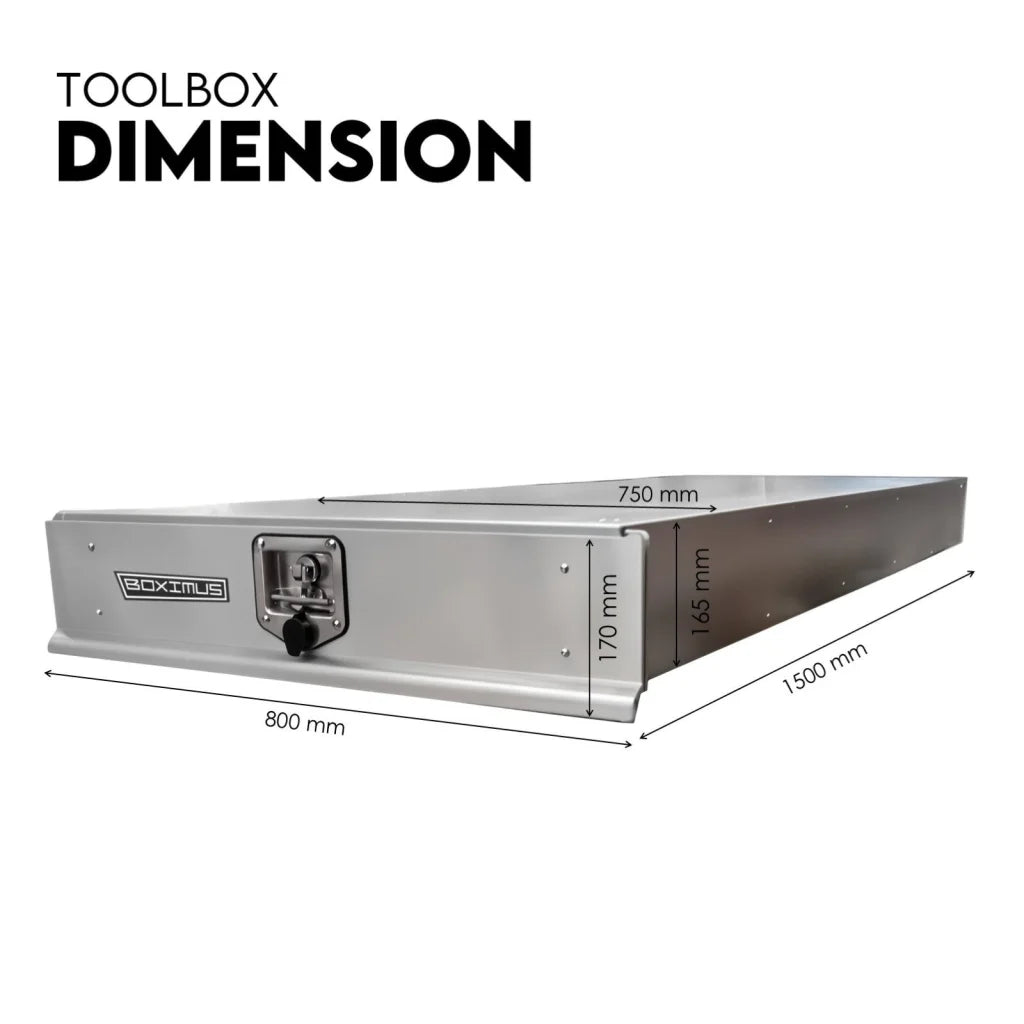 Under Tray Tool Box Trundle Drawer 1500mm UTE Drawer Dual