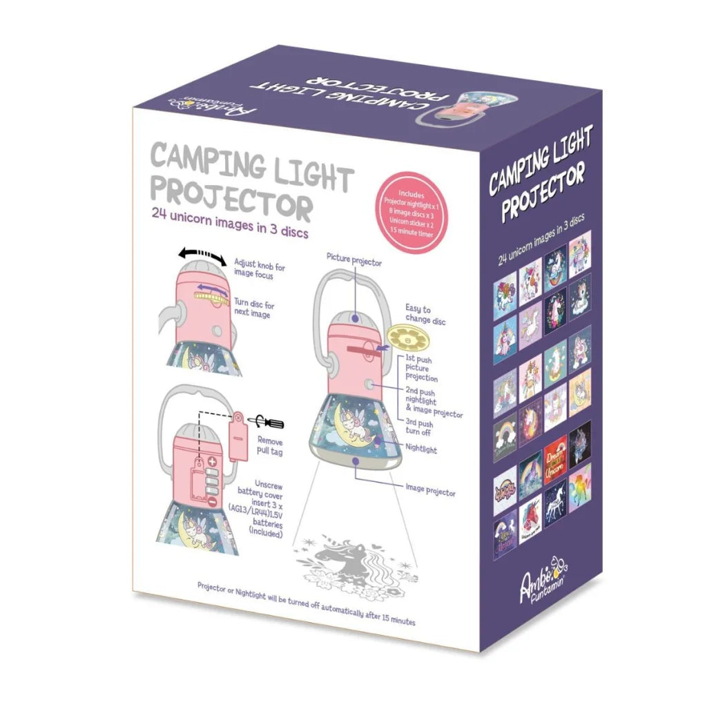 Unicorn Mini Night Light Camping Projector - Lantern Torch