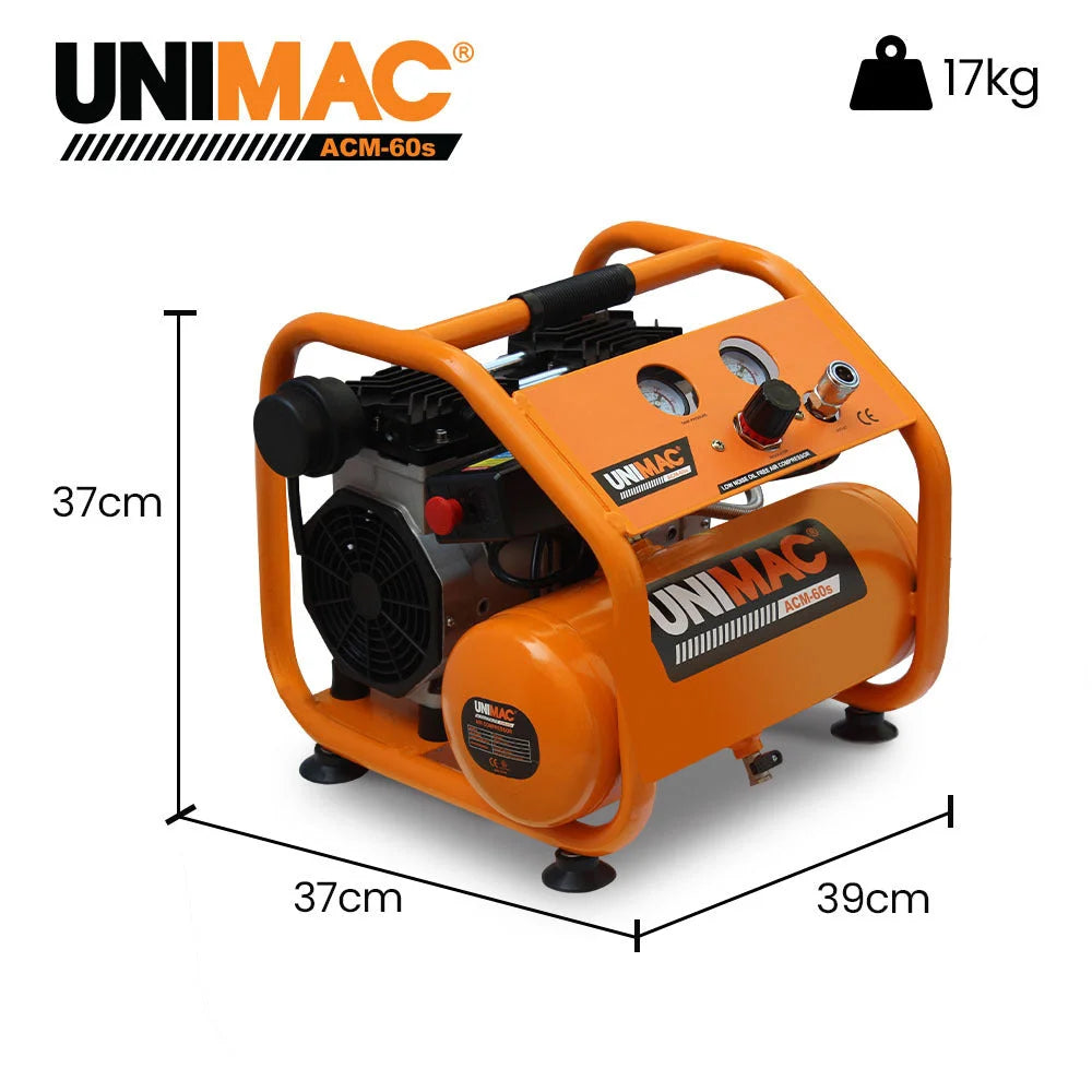 Unimac 1.5HP 6L Silent Oil-Free Portable Electric Air