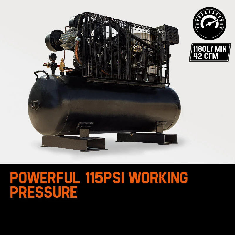 UNIMAC 18HP Industrial Petrol Air Compressor 115PSI 150L