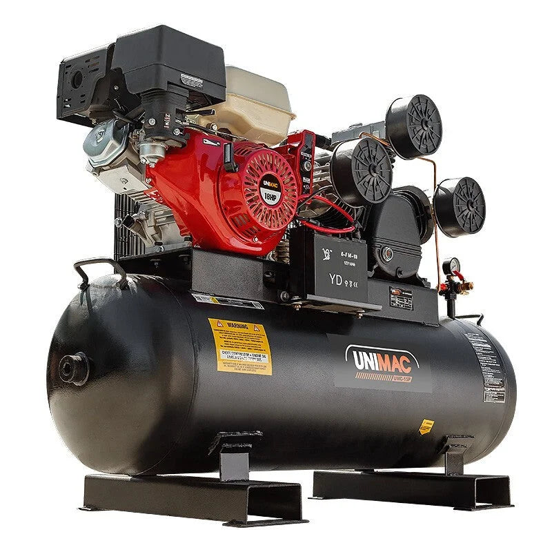 UNIMAC 18HP Industrial Petrol Air Compressor 115PSI 150L