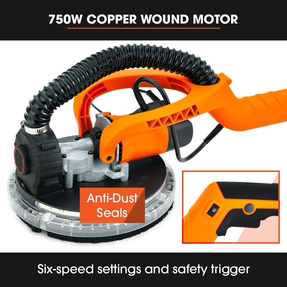 Unimac 225mm 750W Telescopic Long Reach Dry Wall Sander Kit