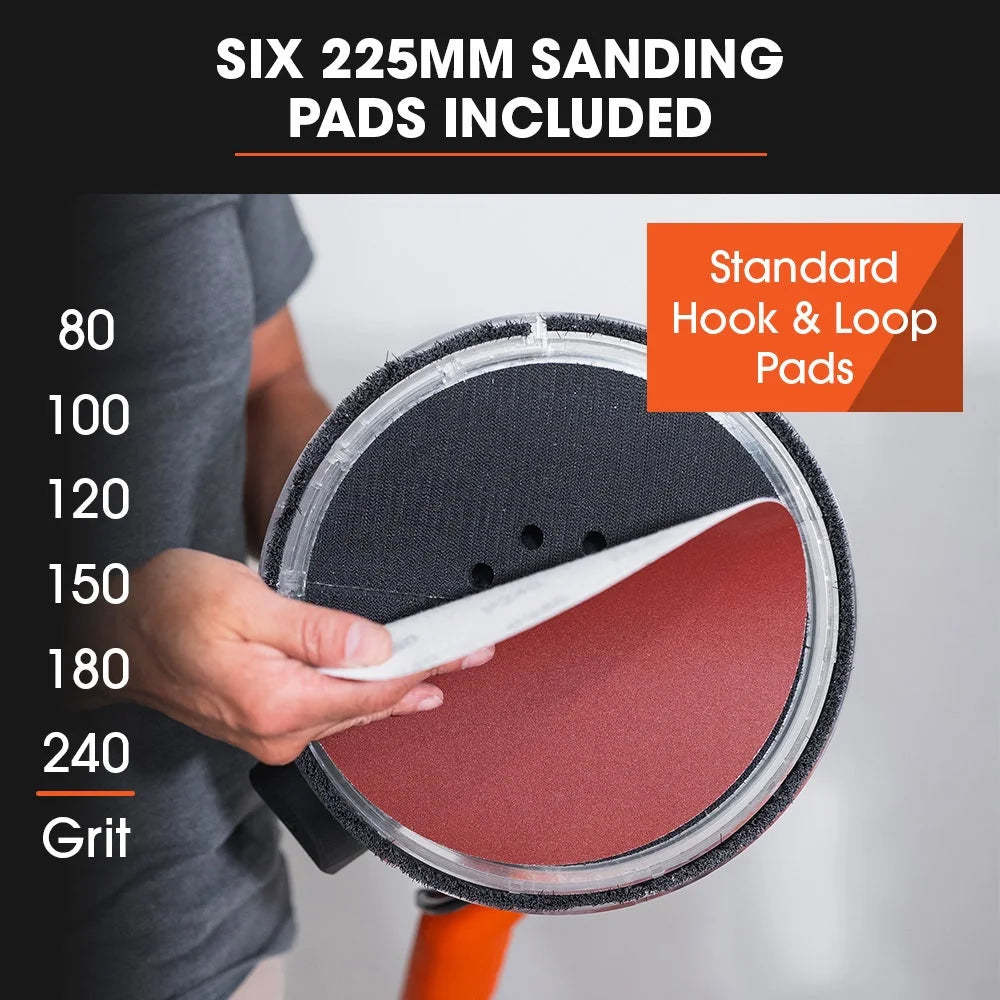 Unimac 225mm 750W Telescopic Long Reach Dry Wall Sander Kit