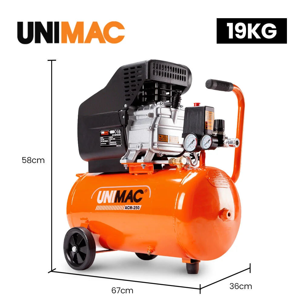 UNIMAC 24L 2.0HP Air Compressor Direct Drive 2 Couplers
