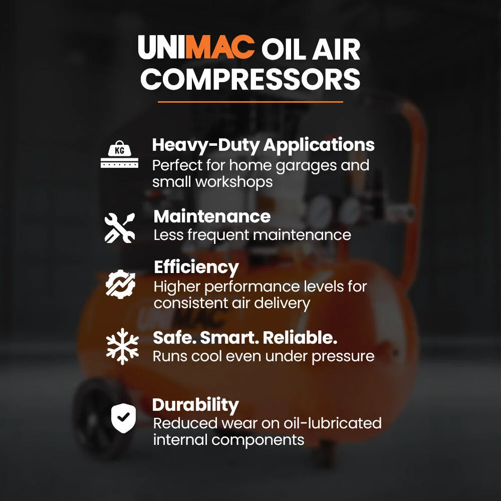 UNIMAC 24L 2.0HP Air Compressor Direct Drive 2 Couplers