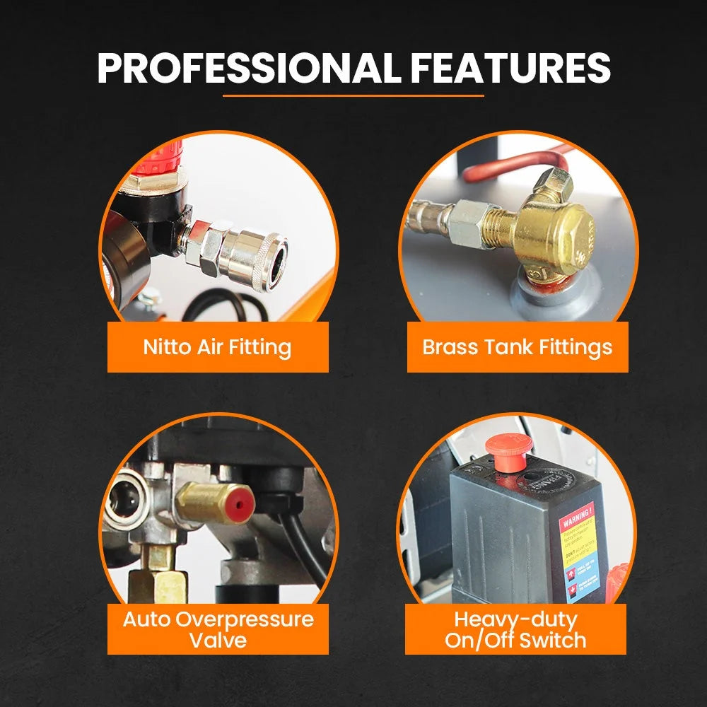 UNIMAC 25L 1.5HP Silent Oil-Free Electric Air Compressor