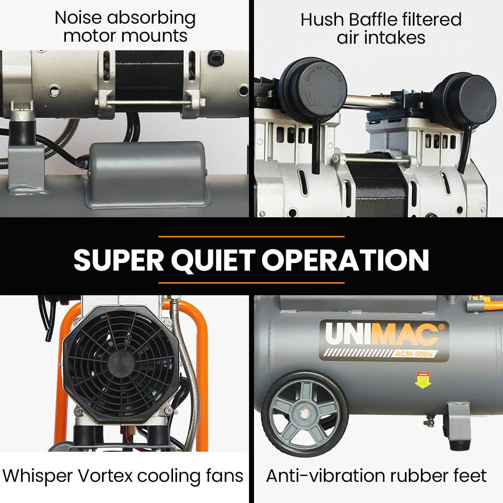UNIMAC 40L 2.0HP Silent Oil-Free Electric Air Compressor