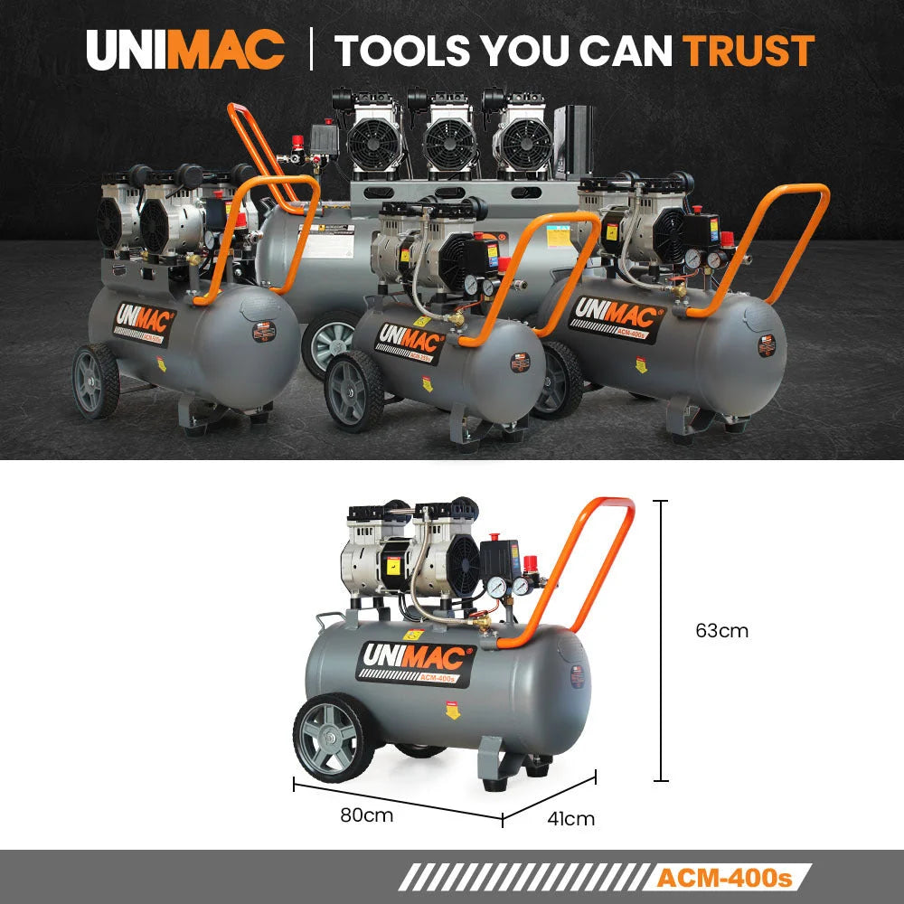 UNIMAC 40L 2.0HP Silent Oil-Free Electric Air Compressor