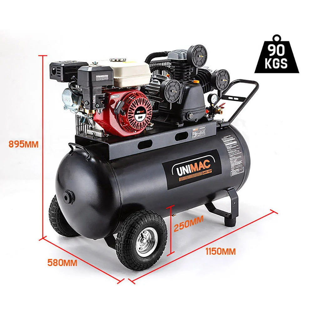 UNIMAC 8HP Air Compressor 115PSI 120L Petrol Powered