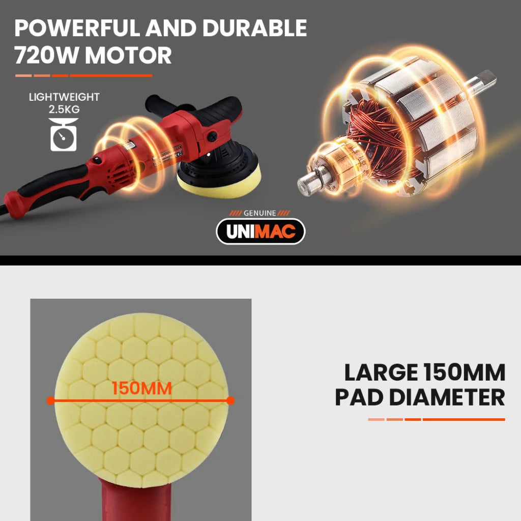 UNIMAC Electric Car Polisher Buffer Dual Action Orbital