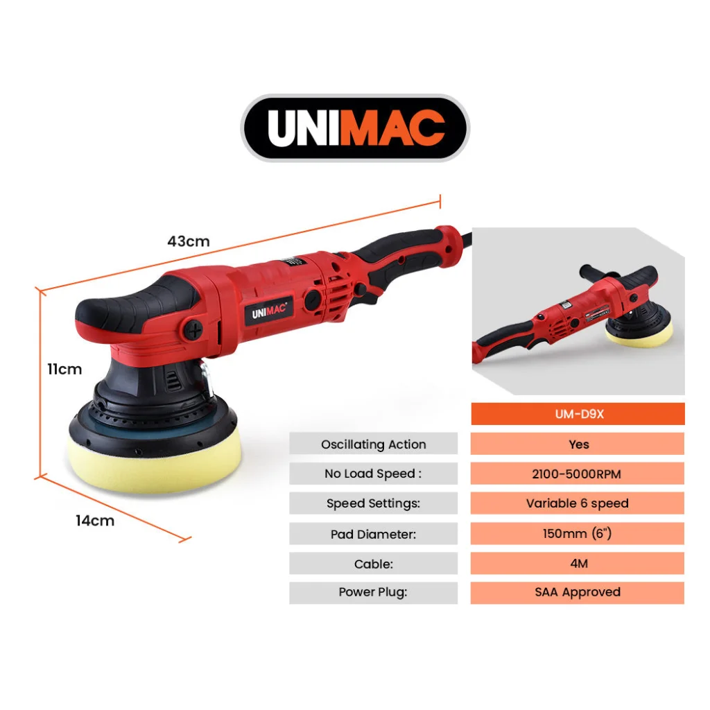 UNIMAC Electric Car Polisher Buffer Dual Action Orbital