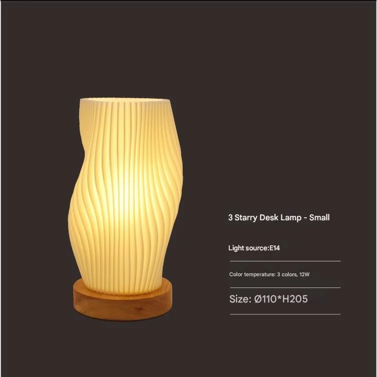 Unique Pleated Design Table Lamp - 3D Printed Washable