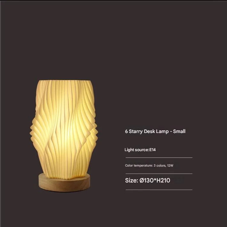 Unique Pleated Design Table Lamp - 3D Printed Washable
