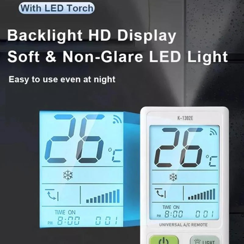 Universal Air Conditioner Remote Control With Large Screen And Night Light-1915197917027766278