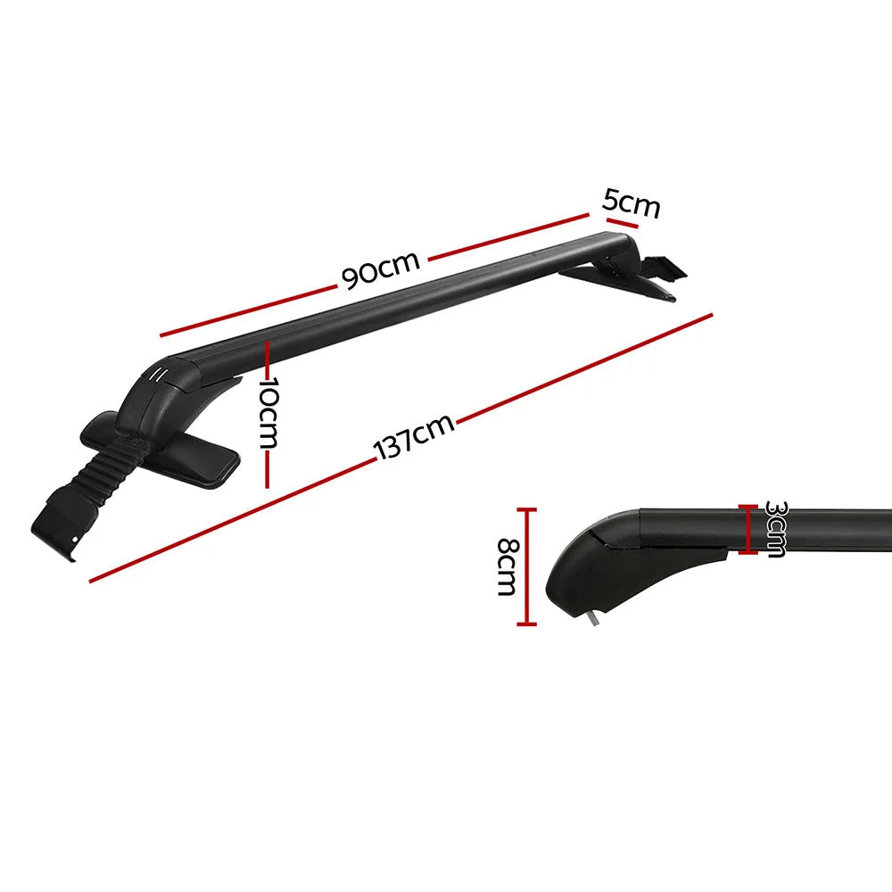 Universal Car Roof Rack 100cm 75kgs Load Cross Bars