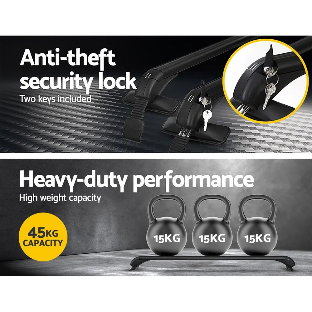 Universal Car Roof Rack 100cm 75kgs Load Cross Bars