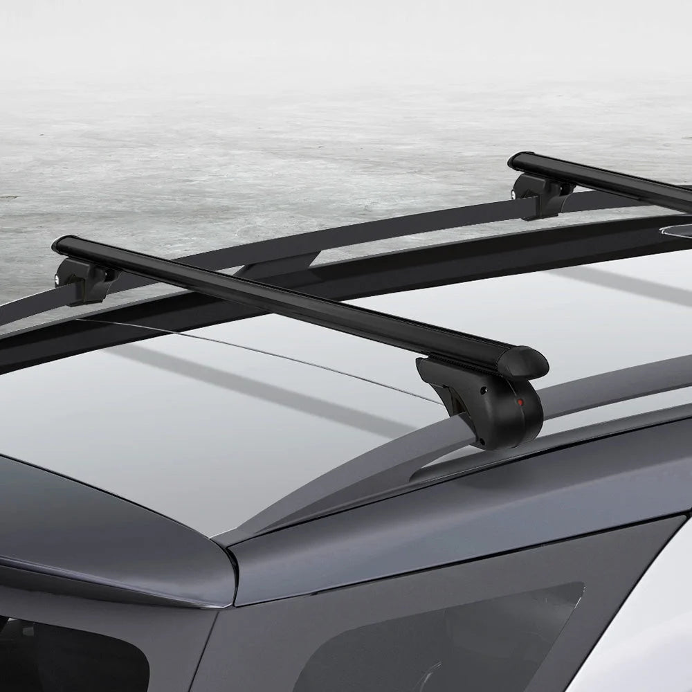 Universal Car Roof Rack 1200mm Cross Bars Aluminium Black